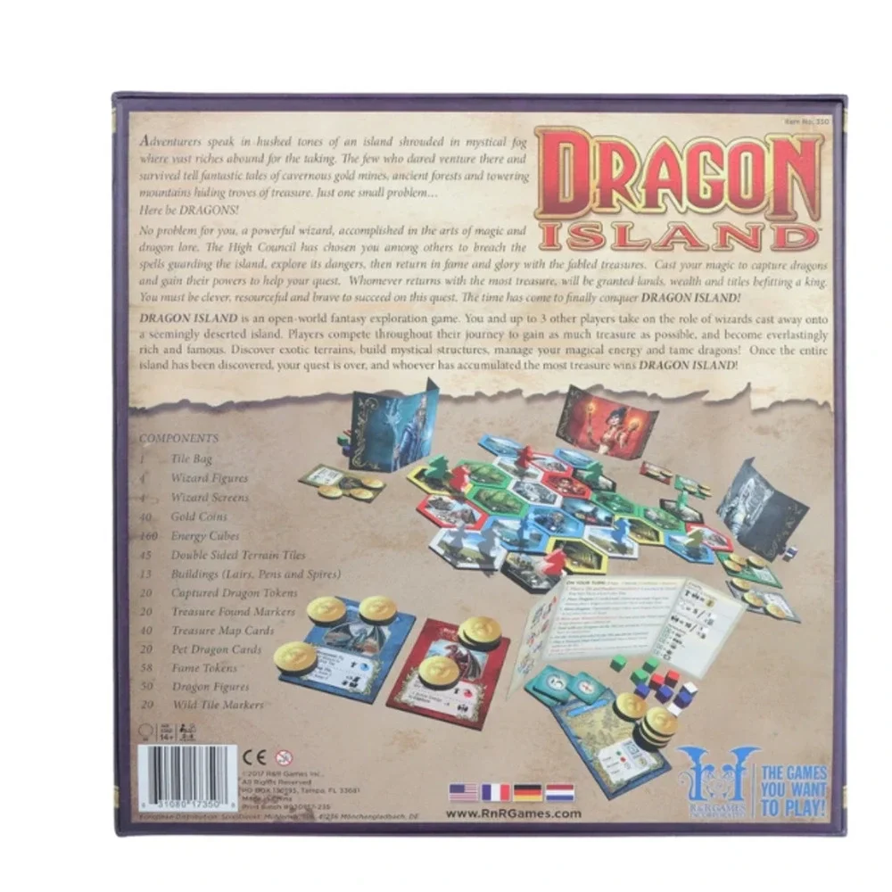 R & R Games Dragon Island Wizard Fantasy Strategy Board Game New
